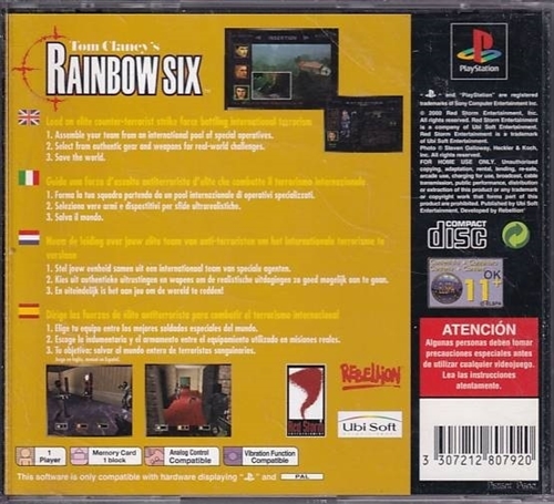 Rainbow Six Ubisoft Exclusive - PlayStation 1 (B Grade) (Genbrug)